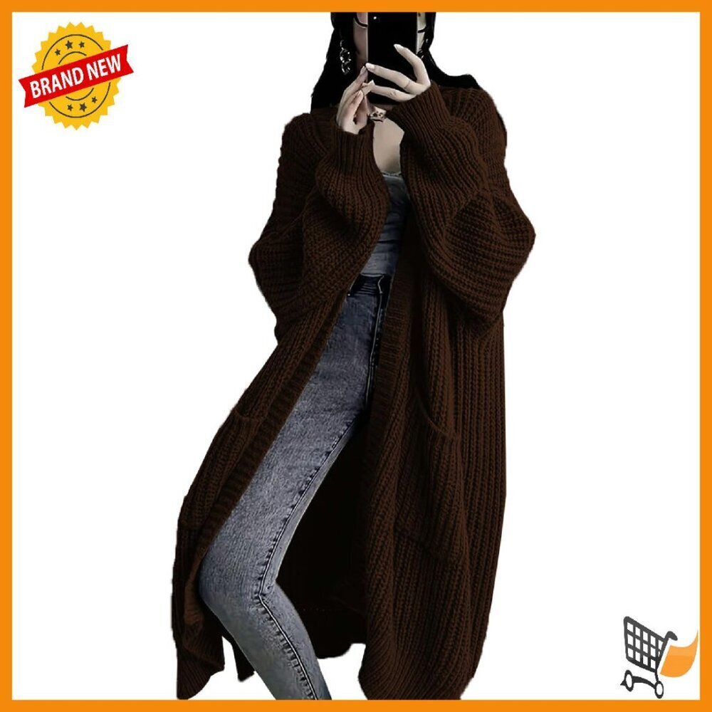 Oversized Cable Knit Cardigan Duster with Pockets Women's Fall Winter